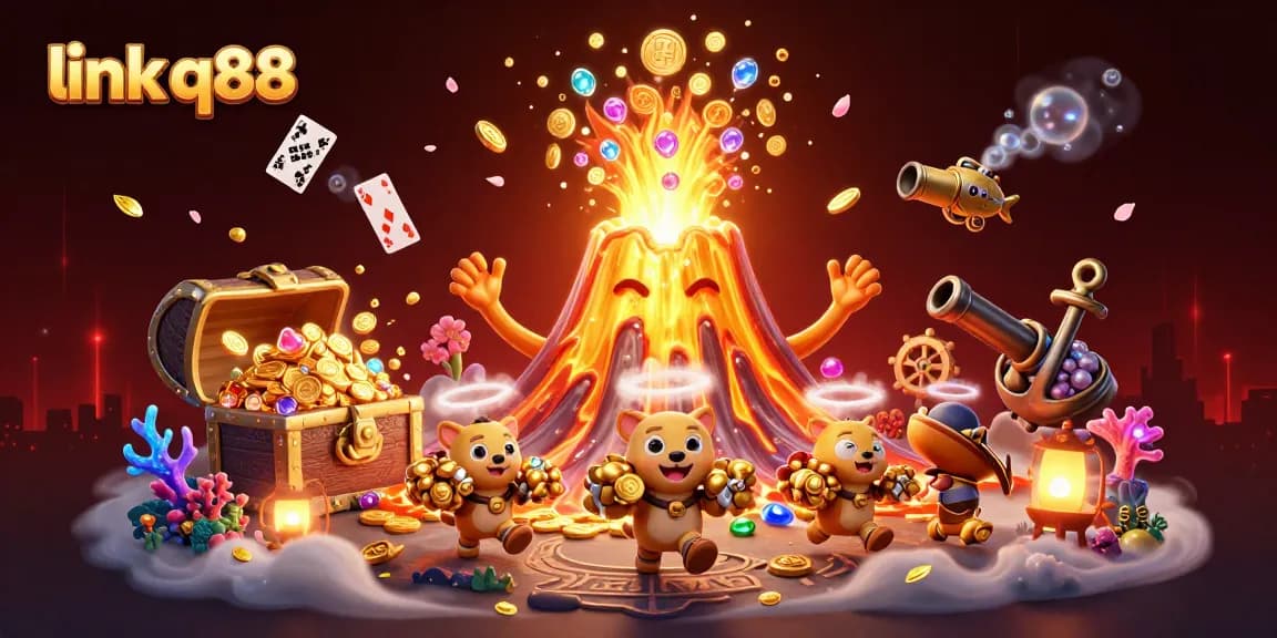 Win big at link q88 casino with our vibrant 3D illustration of treasure and excitement!