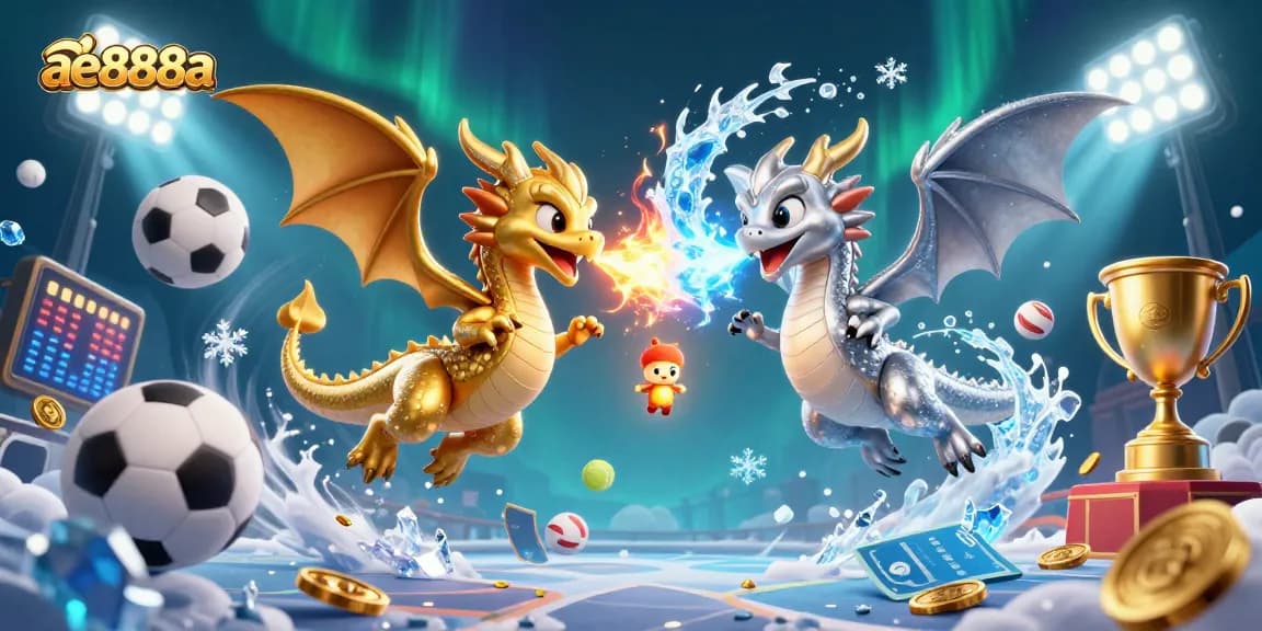 Bet on exciting cockfighting matches with ae888a, featuring dynamic dragons and energetic gameplay elements.