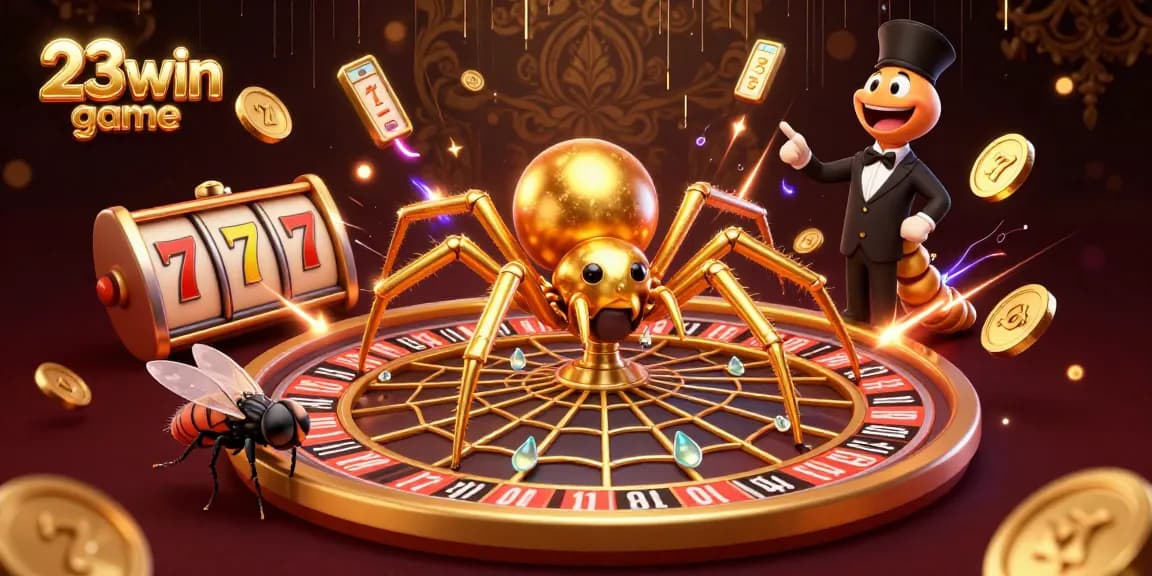 Place bets effortlessly with 23win game at an engaging casino scene featuring vibrant slot elements.