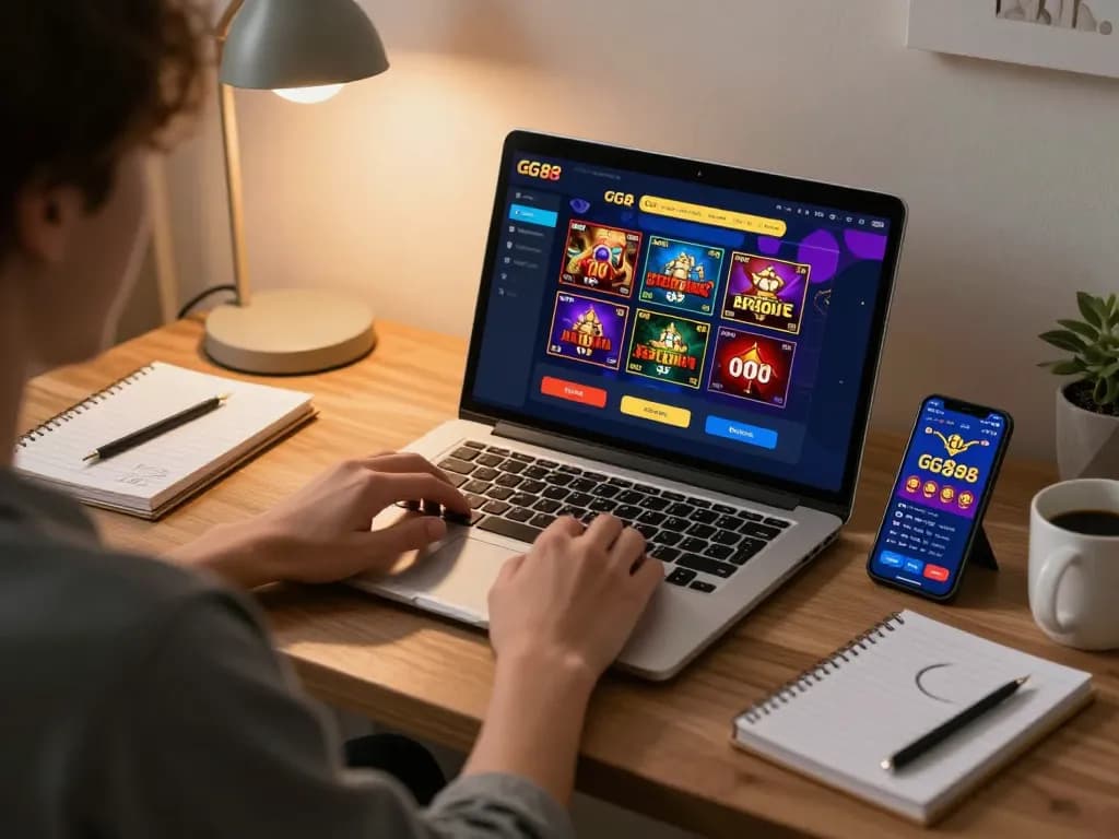 Engaging with GG88 online platform for casino games, showcasing a user-friendly interface and strategic gameplay.