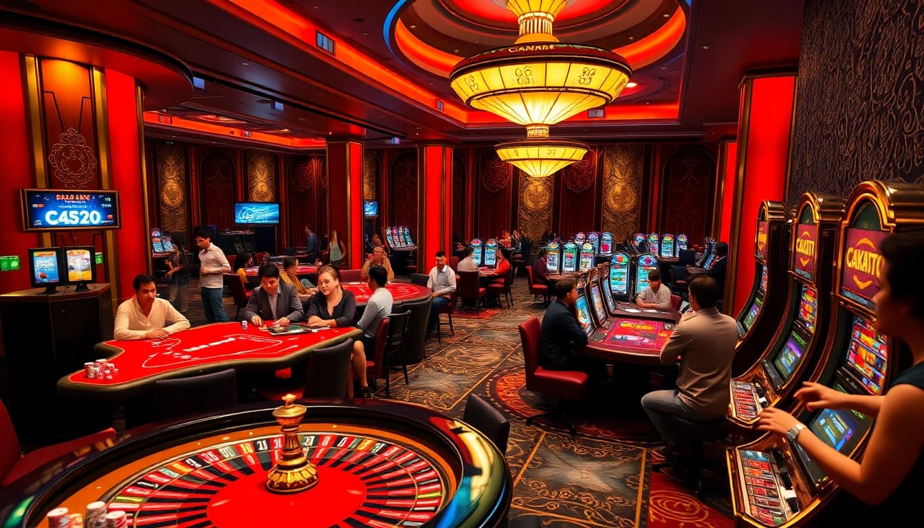 Cakhiatv experience highlights gamblers enjoying luxury casino games and vibrant atmosphere.