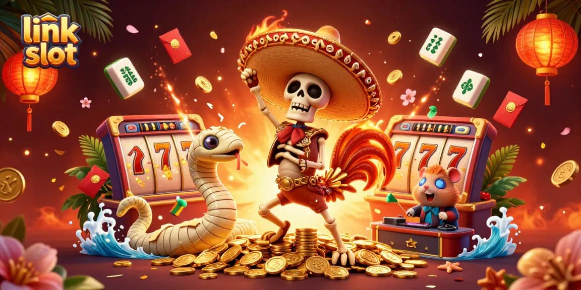 Experience vibrant gameplay with link slot as a skeleton mariachi dances atop gold coins.