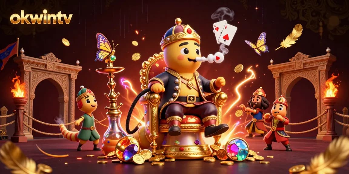 Engage with okwintv's dazzling casino world through an enchanting 3D illustration.