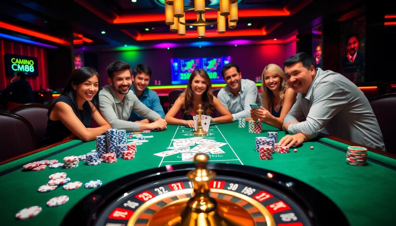 Engaging players at a CM88 poker table experience the thrill of gambling.