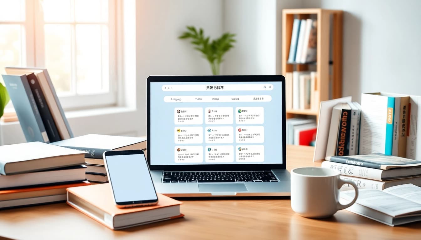 Explore the user interface of 有道翻译 in a modern workspace, enhancing translation efficiency.