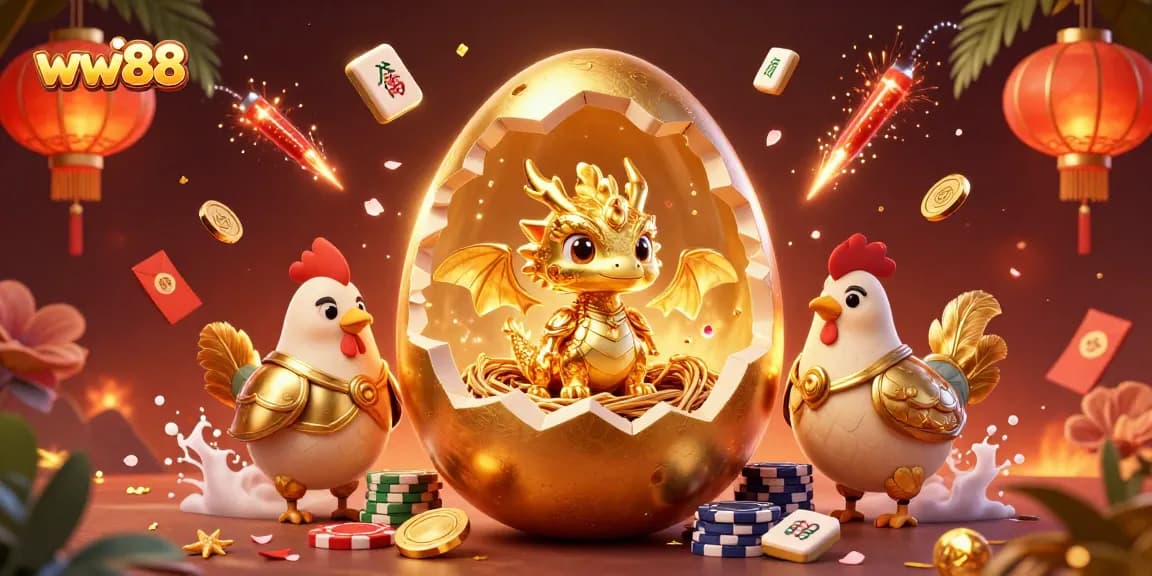 Experience the excitement at ww88 with a vibrant dragon and poker chips in a spectacular casino illustration.