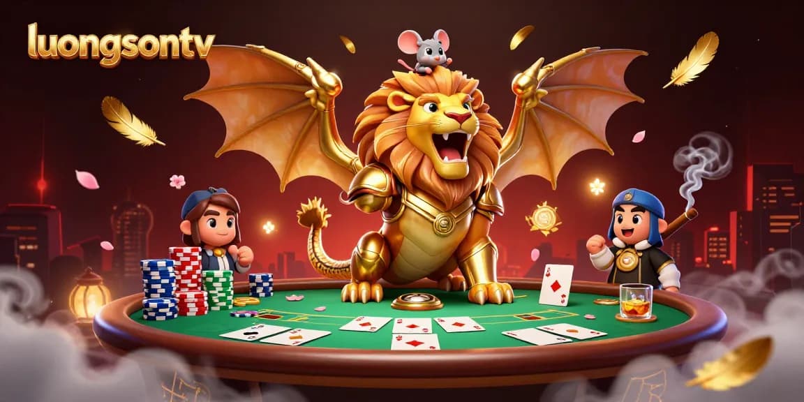 Experience thrilling action with luongsontv featuring a chimera and poker elements in a vibrant casino setting.