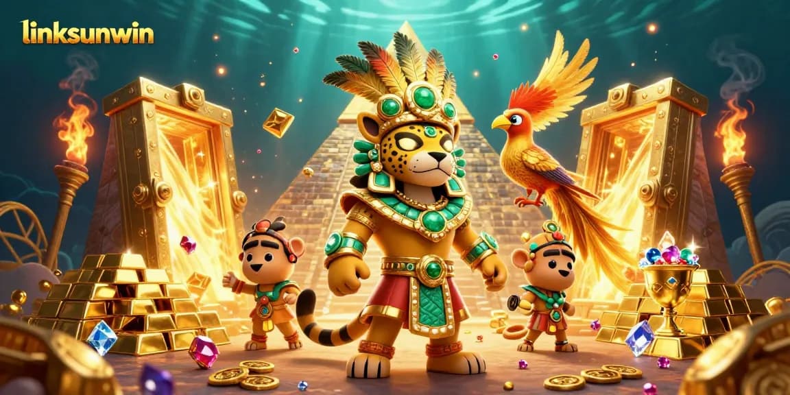Engage in thrilling gameplay at linksunwin with a Mayan casino adventure illustration.