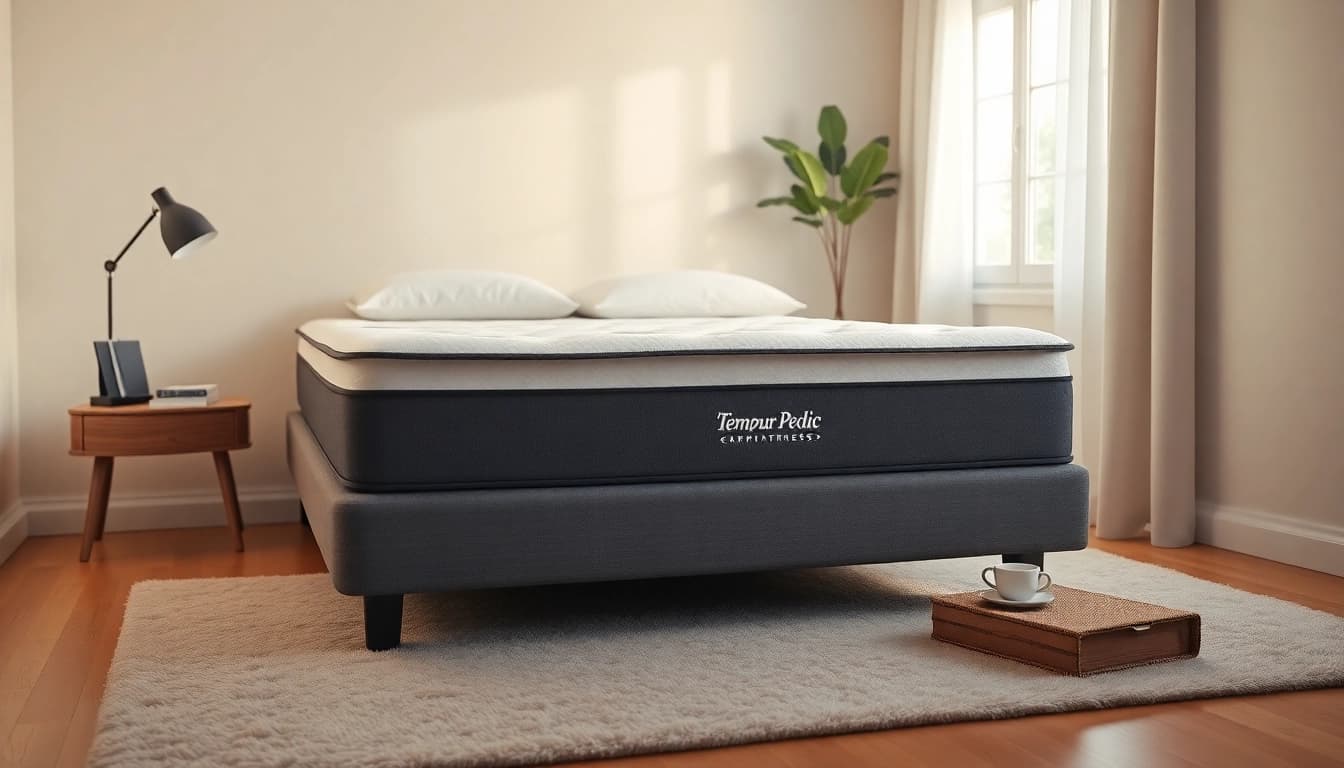 Experience unmatched comfort with the Tempur Pedic mattress in a beautifully styled bedroom.