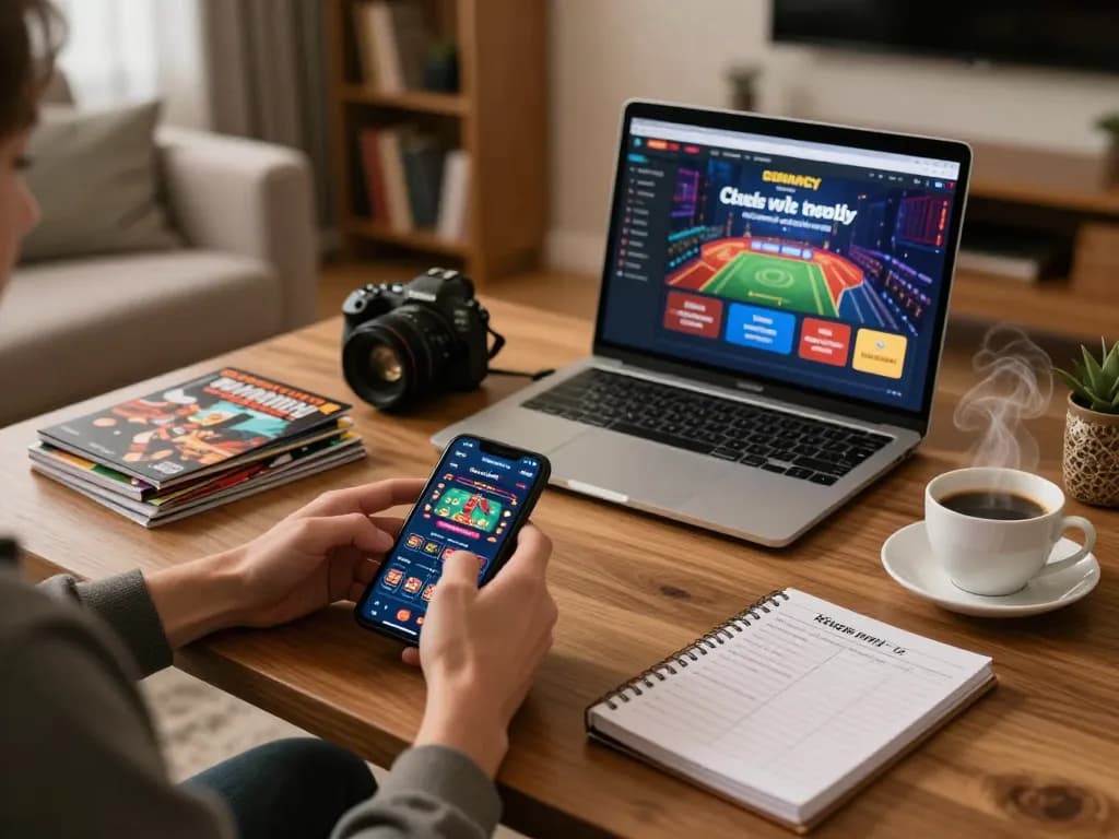 Engaging in online gaming at lc88 with a mobile app, cozy home setup focused on responsible gambling