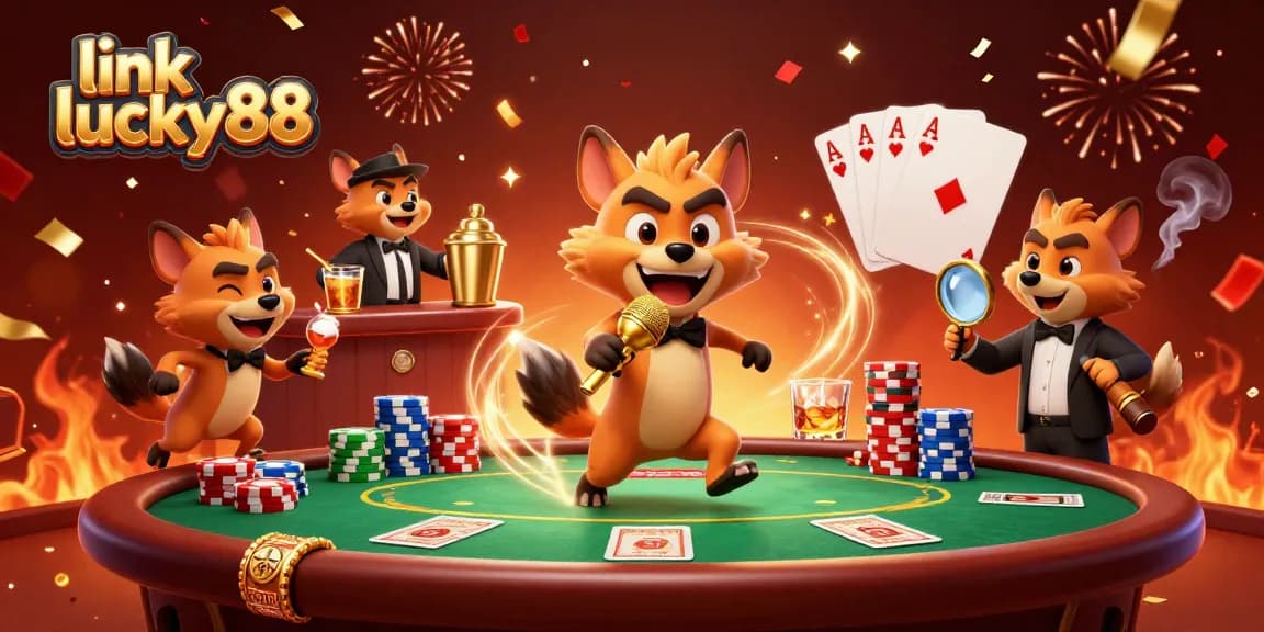 Experience the excitement of link lucky88 at a vibrant comedy casino club featuring hyenas in a lively scene.