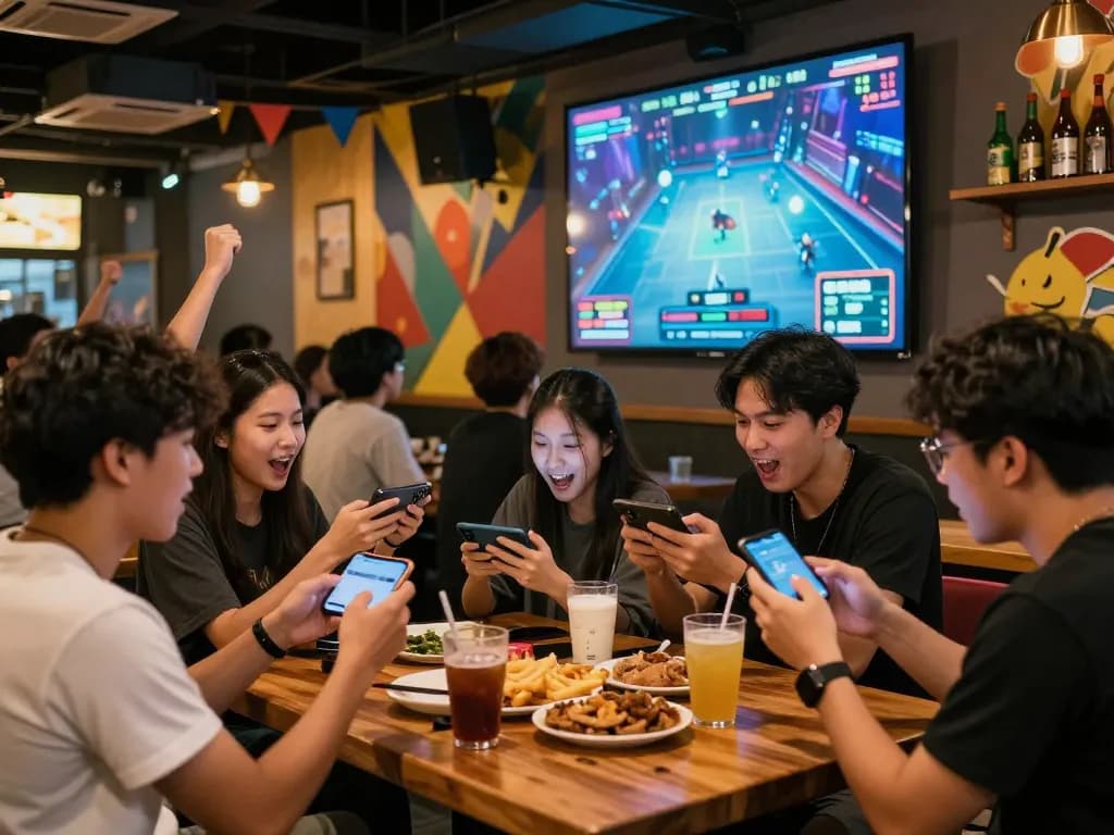 Friends engage in esports betting singapore while watching a live tournament on the big screen, capturing the excitement.