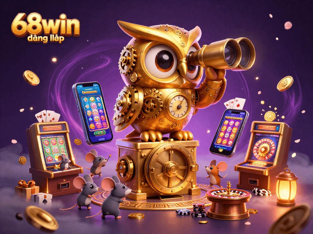 Play thrilling games at 68win đăng nhập while exploring a vibrant casino landscape filled with treasures.