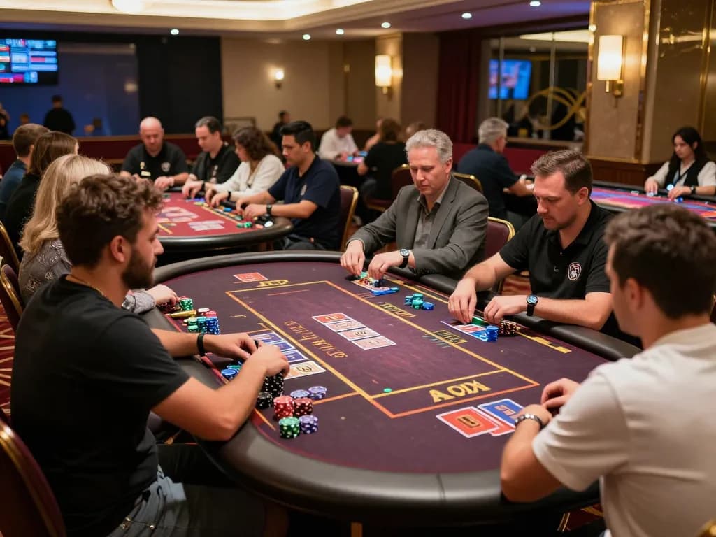 Players enjoying FA8 8 live dealer game in an upscale casino atmosphere.