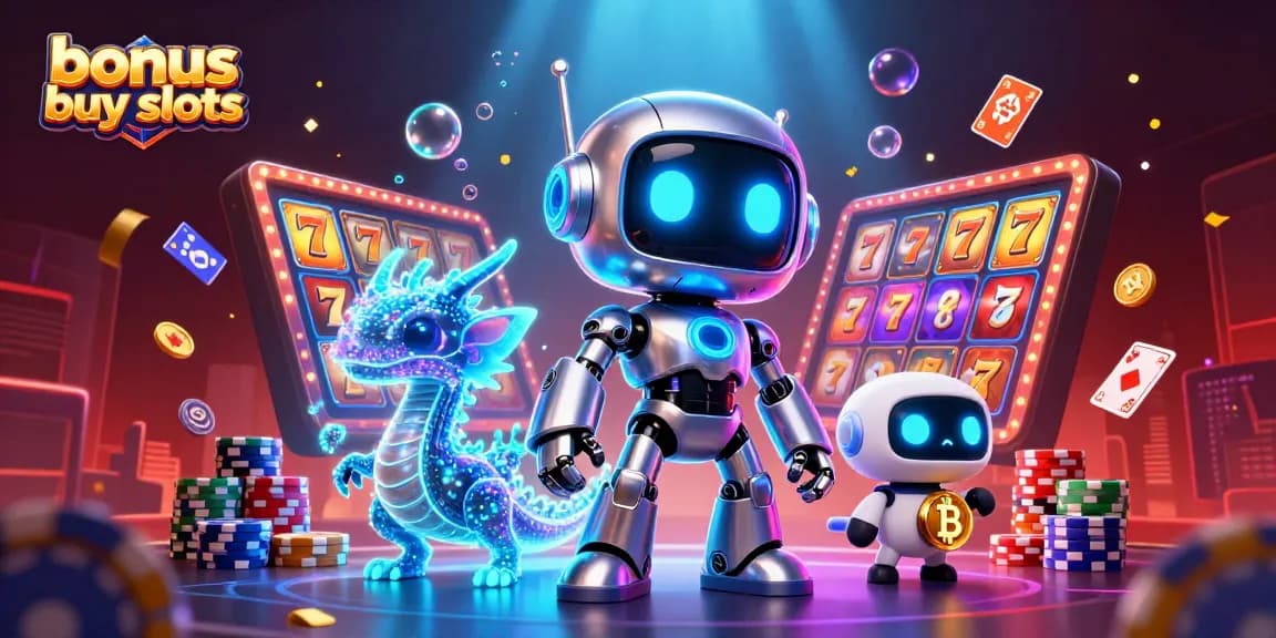 Engage in thrilling bonus buy slots gameplay with vibrant casino elements and dynamic characters.