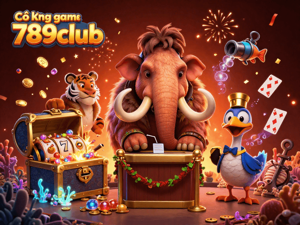 Cổng game 789club mang đến trải nghiệm sòng bài sống động với các biểu tượng slot game và bối cảnh hấp dẫn.