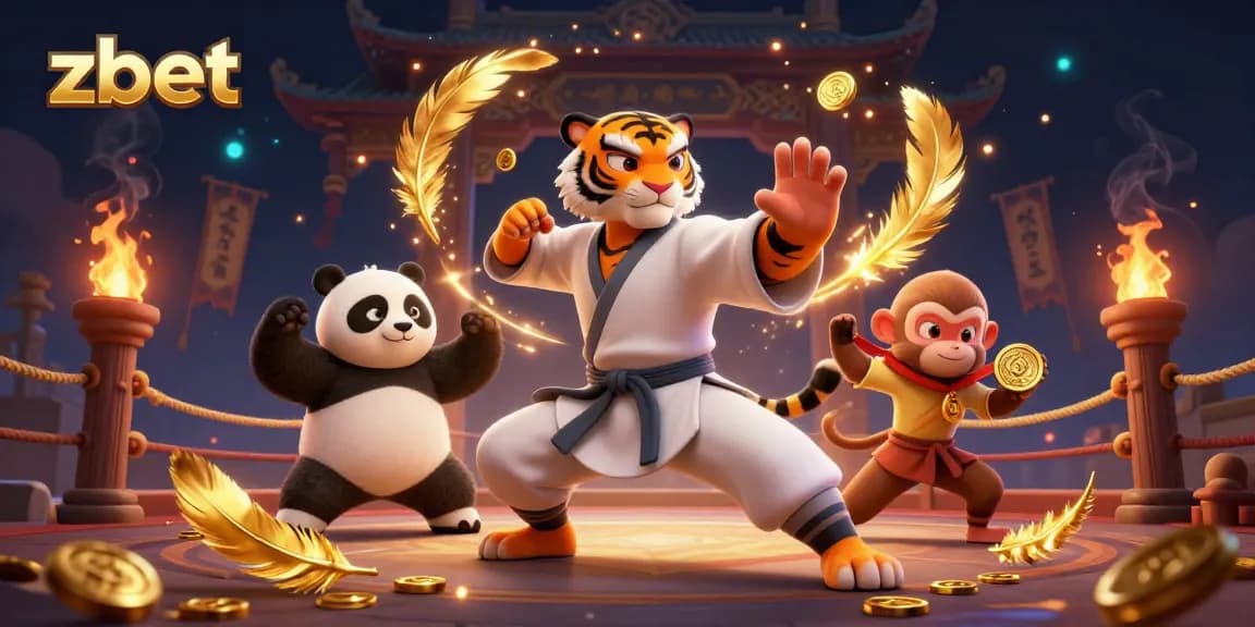 Experience zbet's thrilling gaming world with kung fu-themed gambling art featuring excitement and wins.