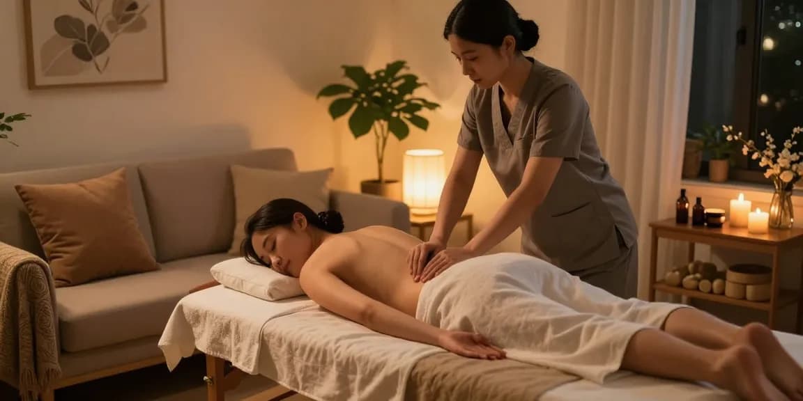 Experience luxurious 출장마사지 in a tranquil home environment with soothing ambiance and professional therapist.