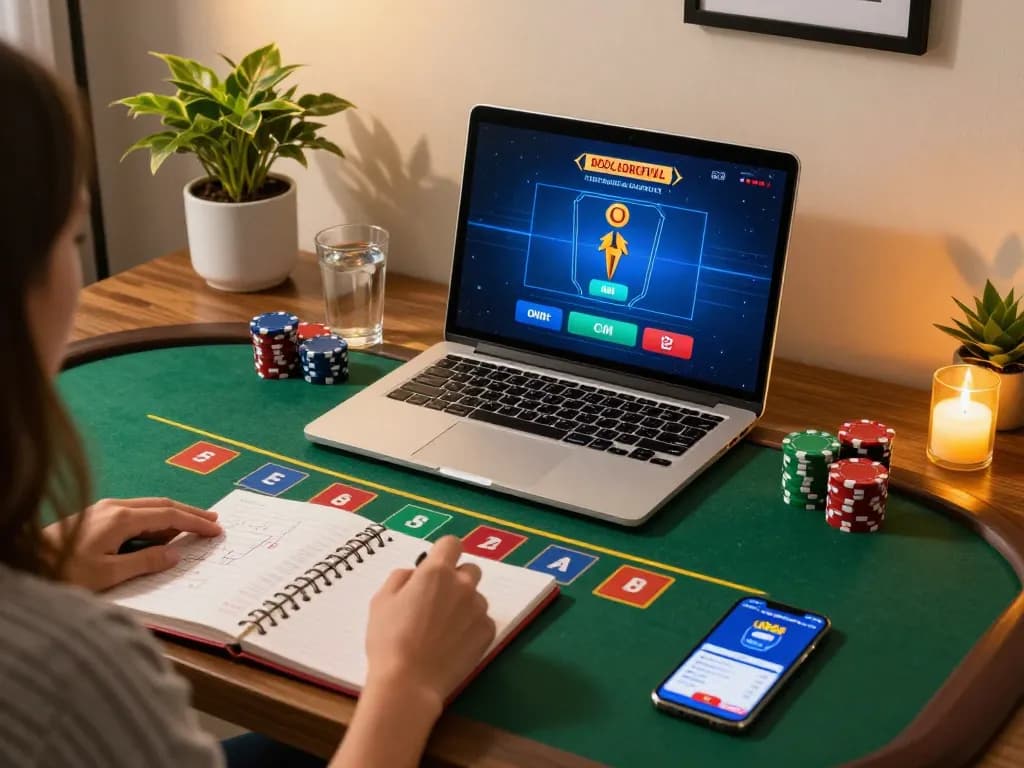 Person playing live dealer blackjack on U888 app from a cozy home gaming setup.