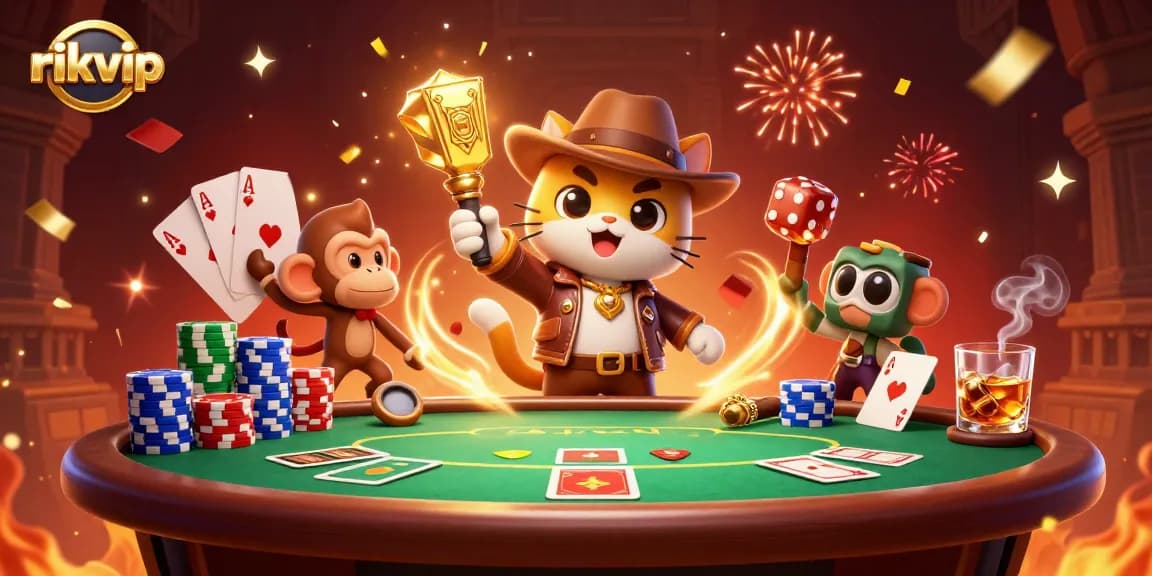 Experience the thrill of rikvip with a captivating 3D casino scene bursting with action.