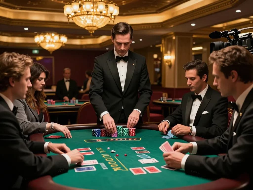 High-stakes blackjack game at a luxury casino highlighting strategic gameplay at s666.