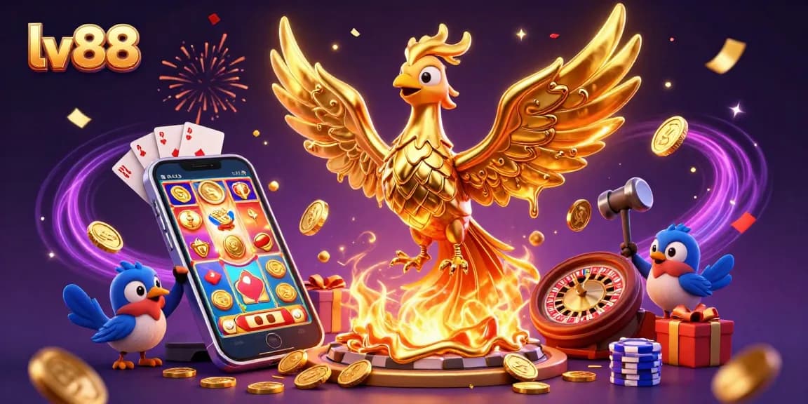 Experience exhilarating gaming with lv88, where golden coins and vibrant slots come alive.
