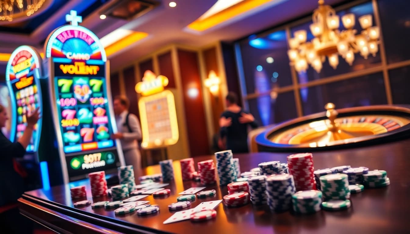 Experience the excitement of winning at slot777 with vibrant slot machines and enthusiastic players.
