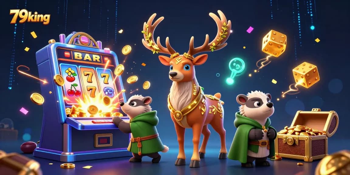 Experience the thrill at 79king with a vibrant casino scene featuring epic slot action.