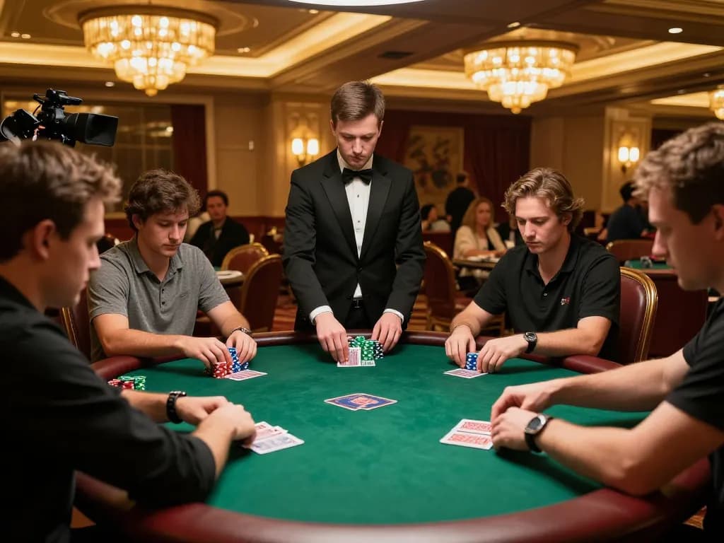 Competitive poker game with players focused on strategy at lienminhkjc luxury casino.