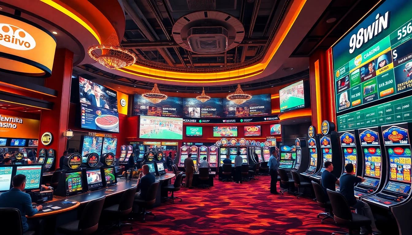 Experience the vibrant atmosphere of 98win's online casino with live dealers and exciting gaming options.