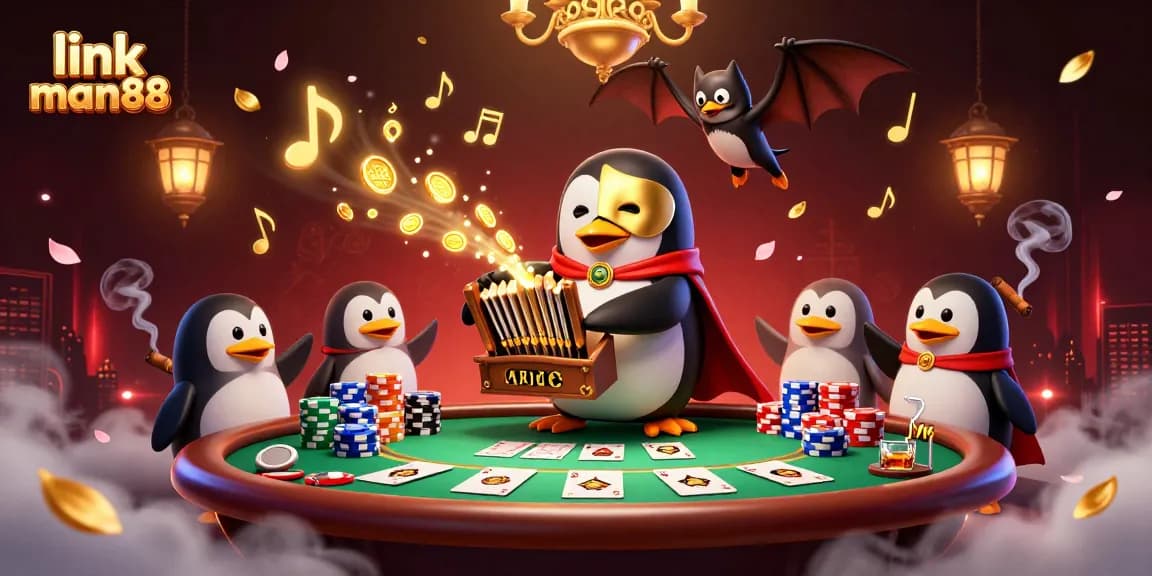 Experience thrilling gameplay at link man88 with a lively 3D casino scene filled with poker action.