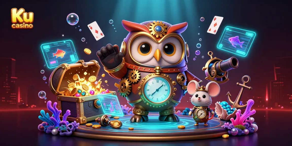 Experience thrills and excitement at Ku casino with an engaging steampunk illustration.