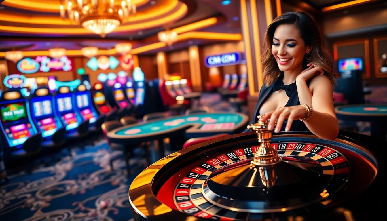 Experience thrilling casino action at cm88.com with luxurious roulette tables and vibrant gameplay.