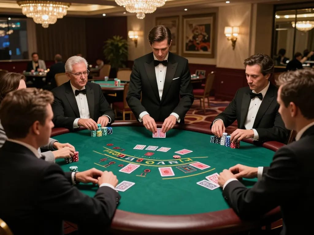 Players enjoying an exciting blackjack game at 789 casino table, showcasing engaging gameplay and strategic moments.