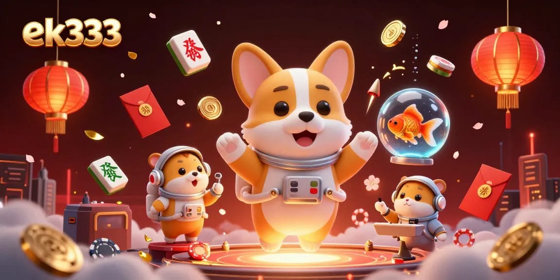 Experience the excitement of ek333 in a vibrant floating casino scene with unique characters.