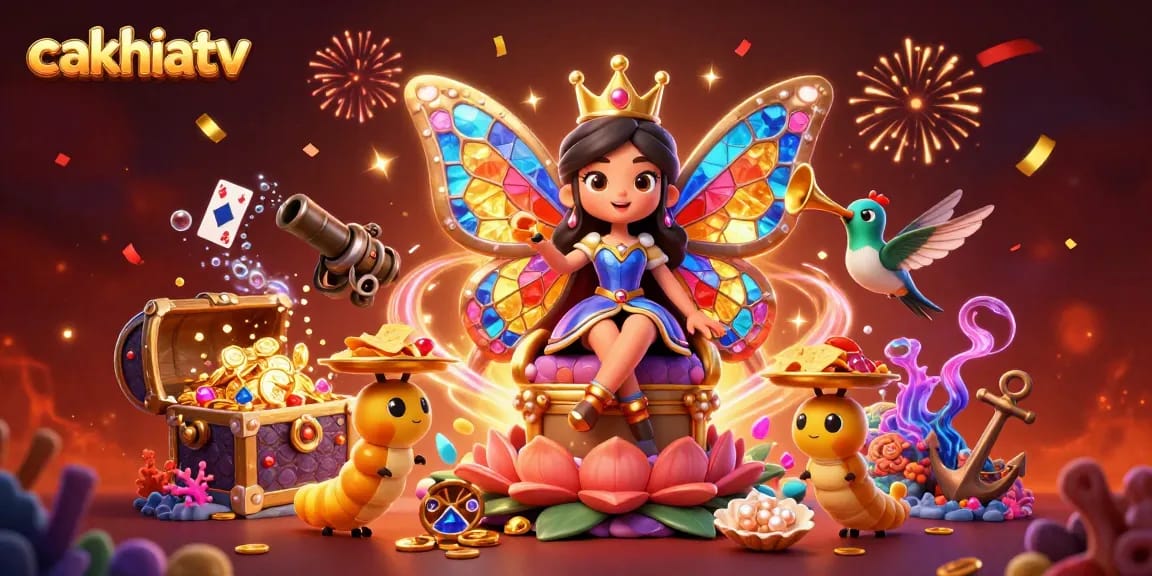 Experience the thrill of cakhiatv with colorful casino elements and dynamic gaming characters.