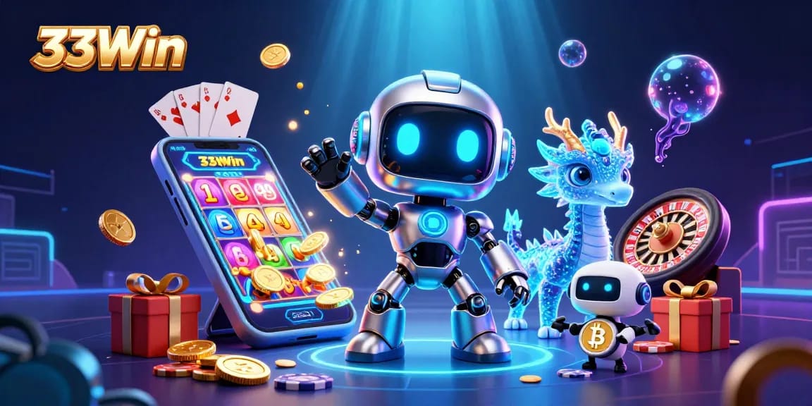 Win big with 33Win's captivating casino experience featuring playful characters and dynamic gameplay.