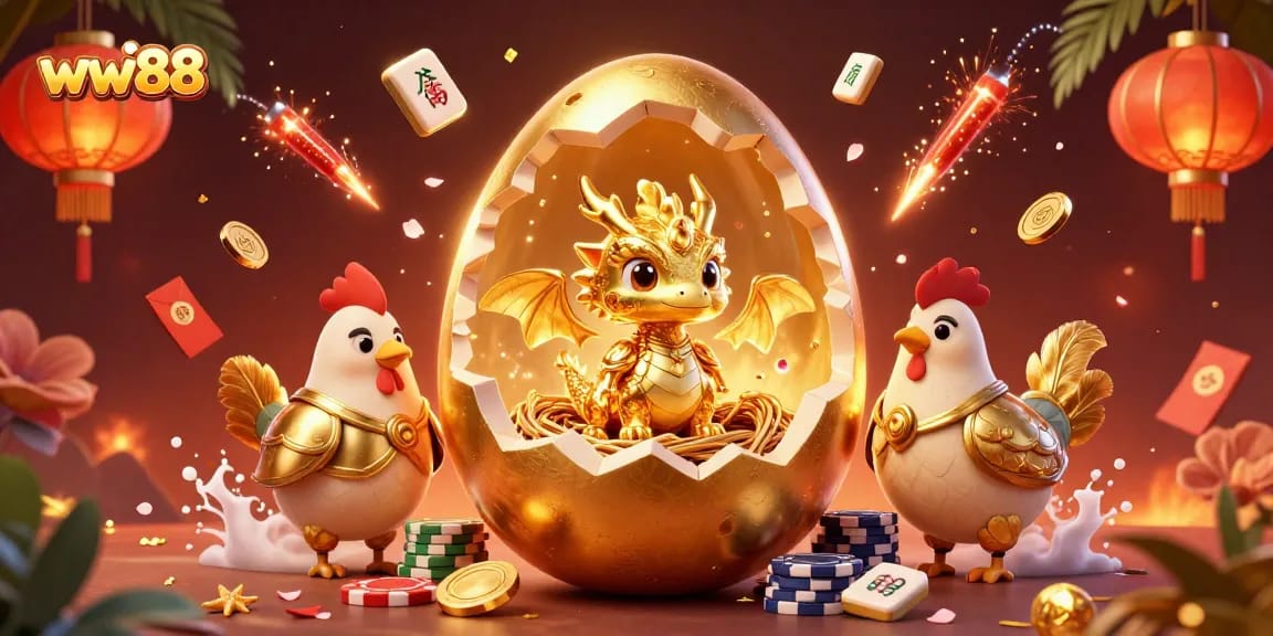 Experience the excitement at ww88 with a vibrant dragon and poker chips in a spectacular casino illustration.