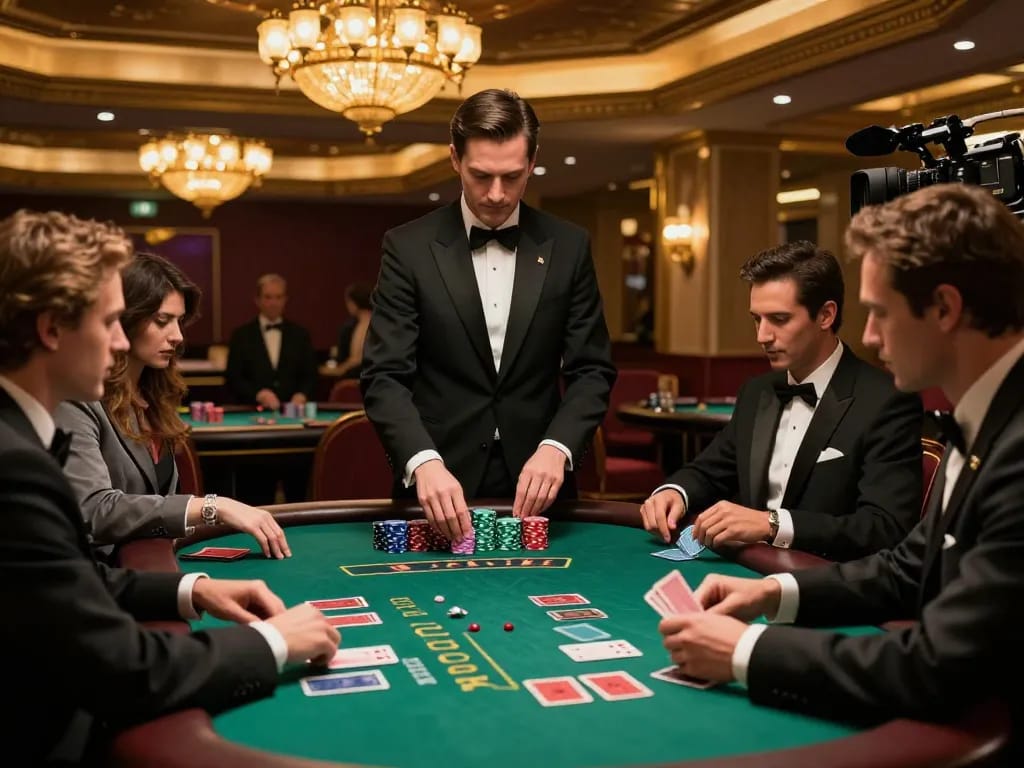High-stakes blackjack game at a luxury casino highlighting strategic gameplay at s666.