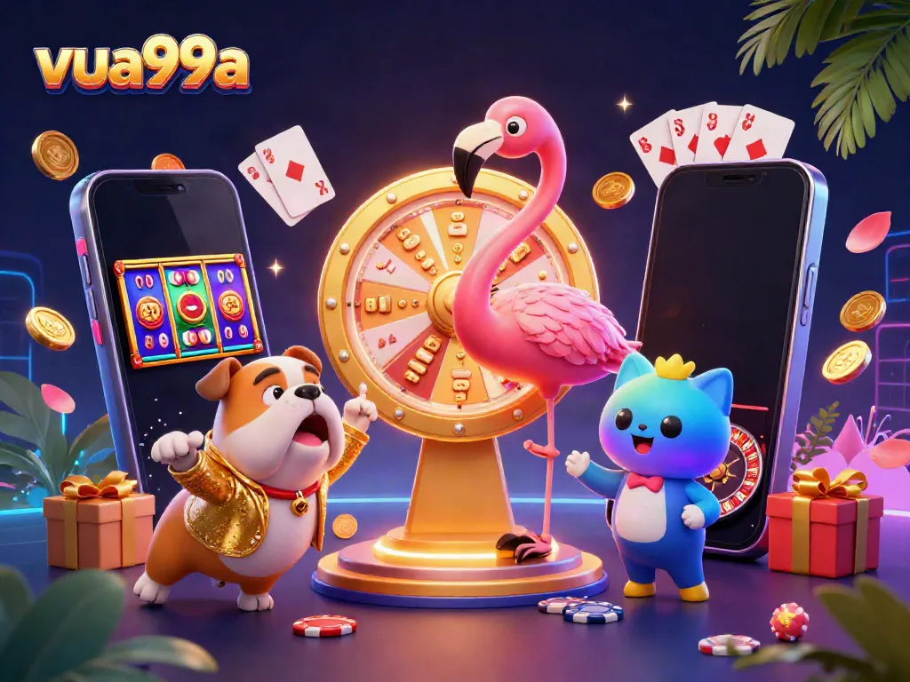 Engage with thrilling gaming at vua99a, showcasing a vibrant scene of exciting casino elements.