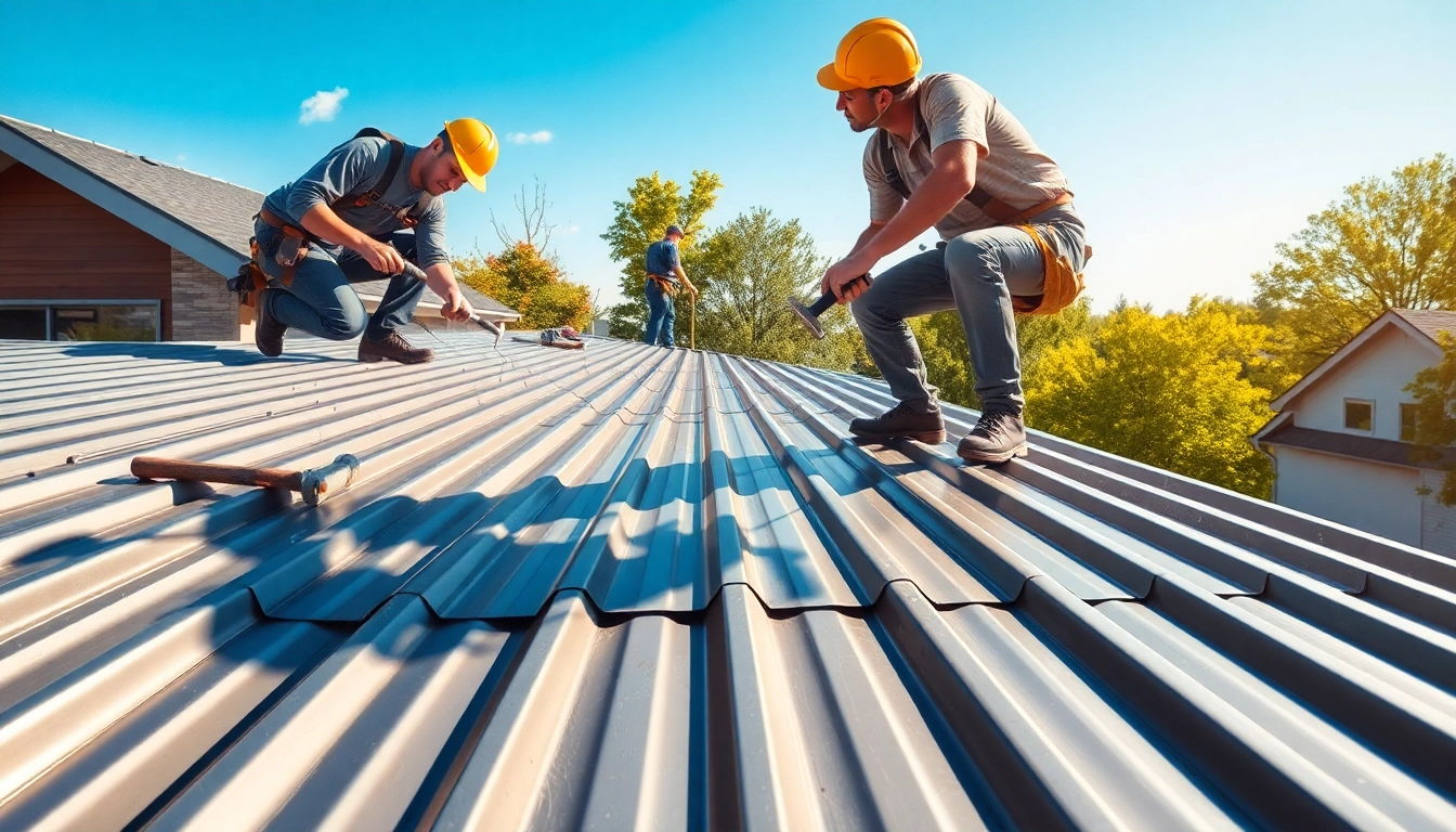 Metal roofing installation by skilled professionals showcasing high-quality craftsmanship.