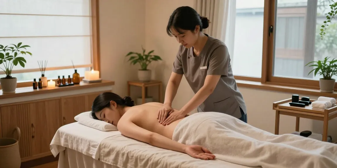Experience a calming 부평출장마사지 session in a serene therapy room.