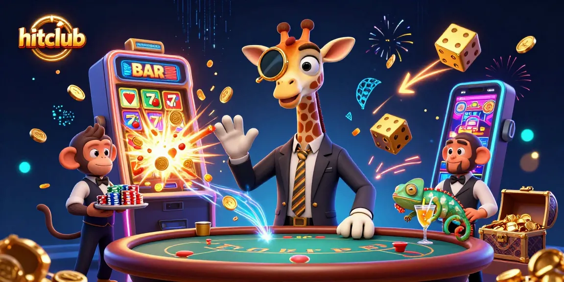 Experience the thrill of hitclub casino with a high-roller giraffe and jackpot scenes.