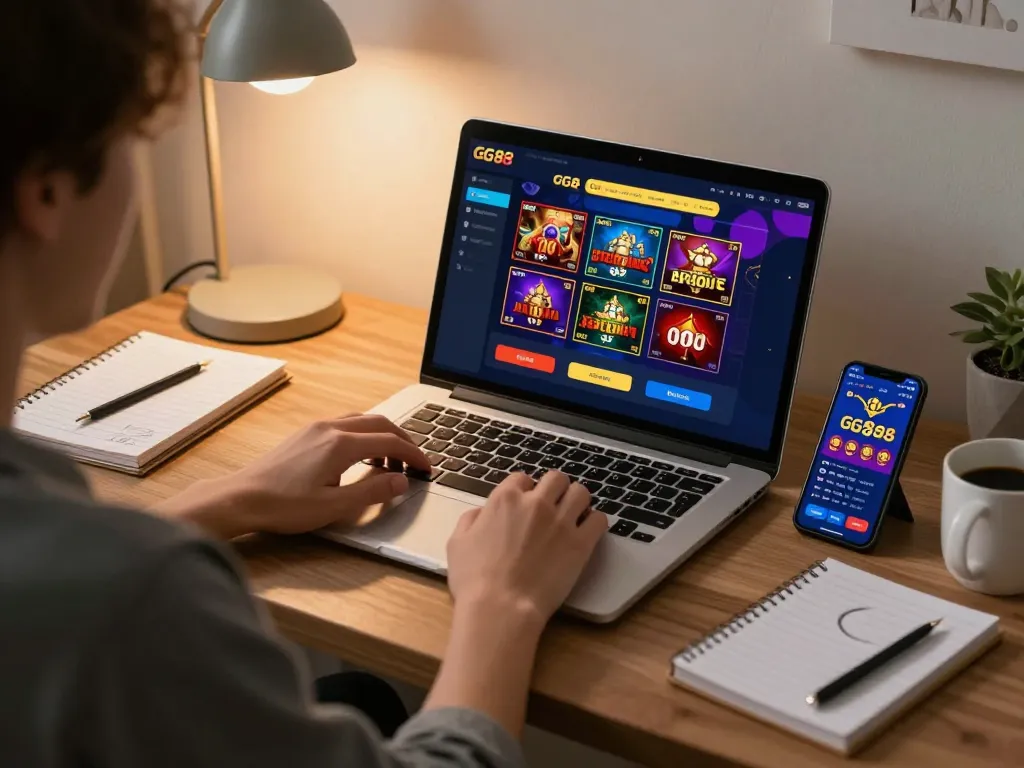 Engaging with GG88 online platform for casino games, showcasing a user-friendly interface and strategic gameplay.