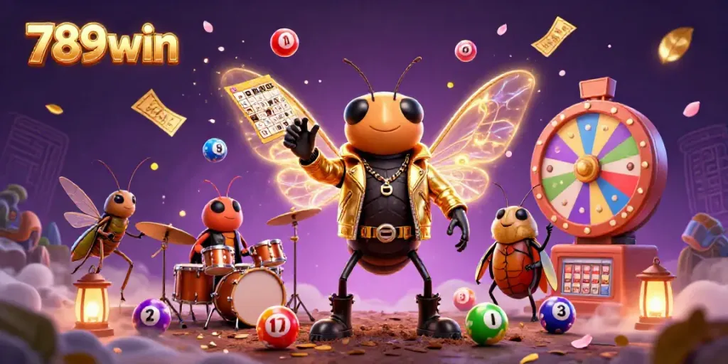 Engage in exciting gameplay with 789win's dynamic lottery scene featuring colorful balls and entertainers.