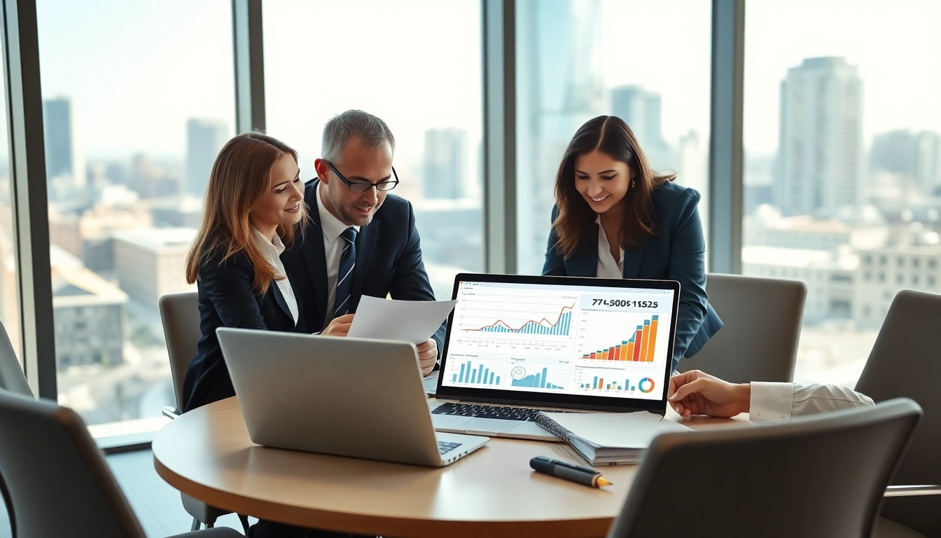 Discussing strategies for Federal and State contracts in a professional office setting.