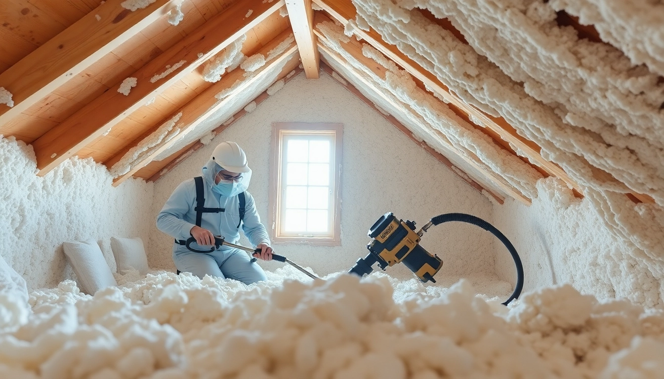 Spray foam removal service team diligently removing insulation, showcasing expertise and care.