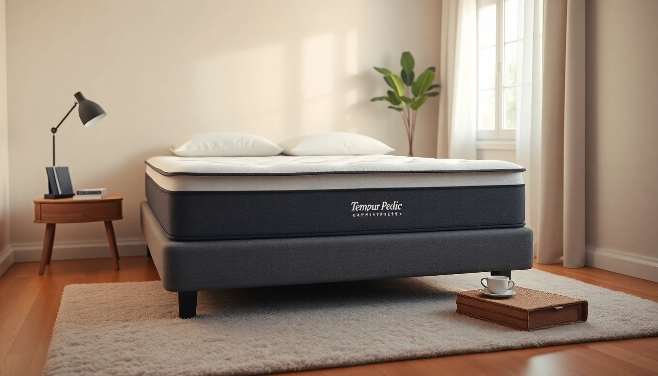 Experience unmatched comfort with the Tempur Pedic mattress in a beautifully styled bedroom.