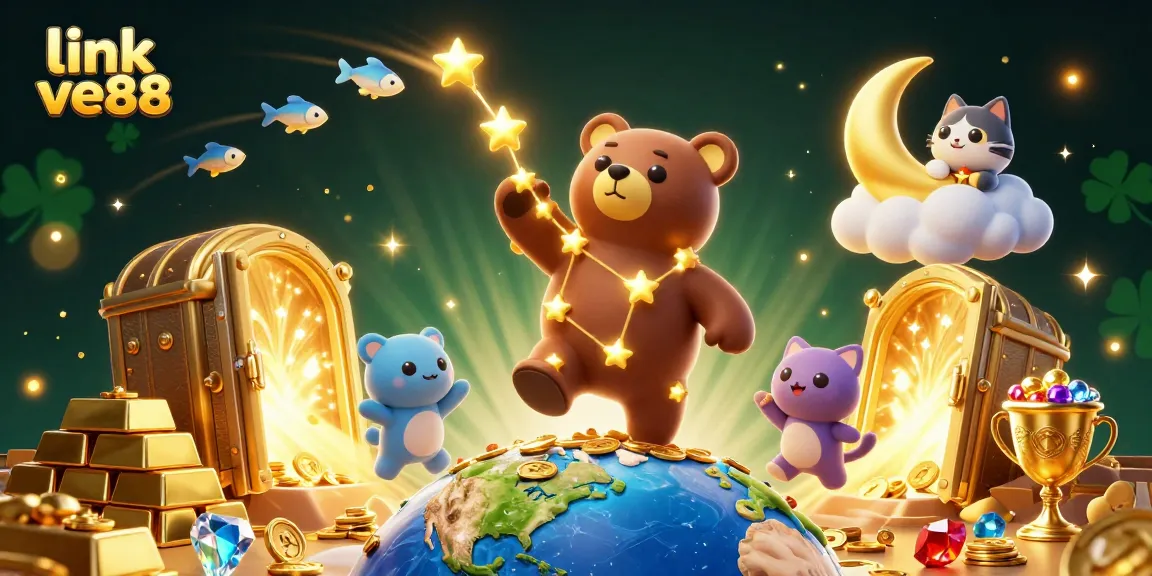 Experience thrilling wins with link ve88, showcasing vibrant casino elements and enchanting cosmic characters.