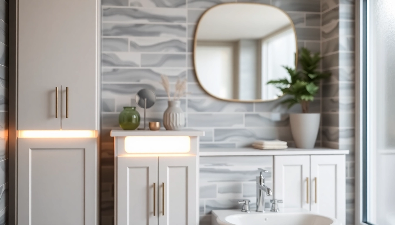 Illuminate your space with stylish illuminated bathroom cabinets highlighting modern design features.